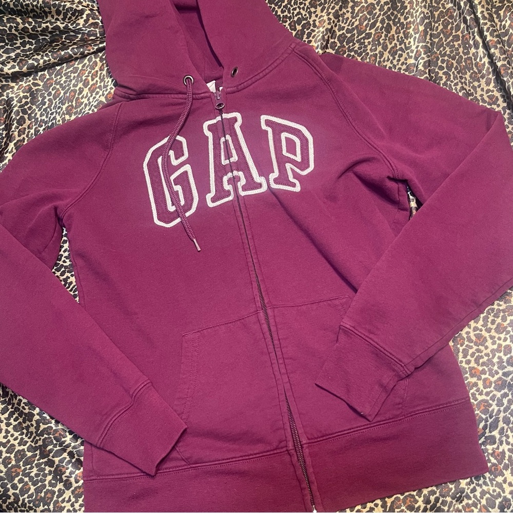 GAP Full-Zip Plum Logo Hoodie